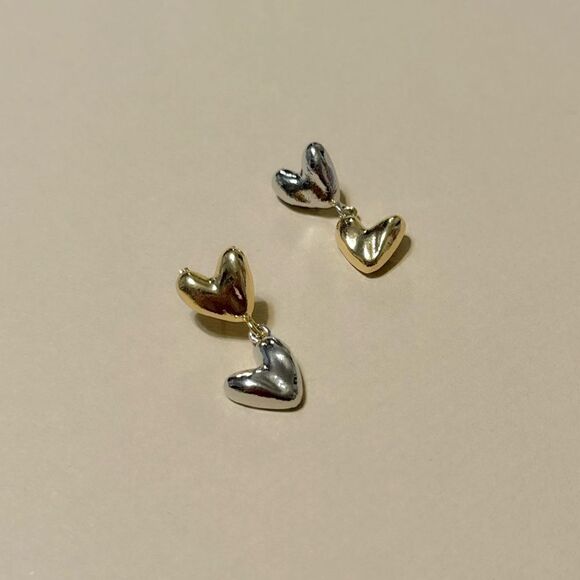 Heart drop earrings N775 - Picture 2 of 4